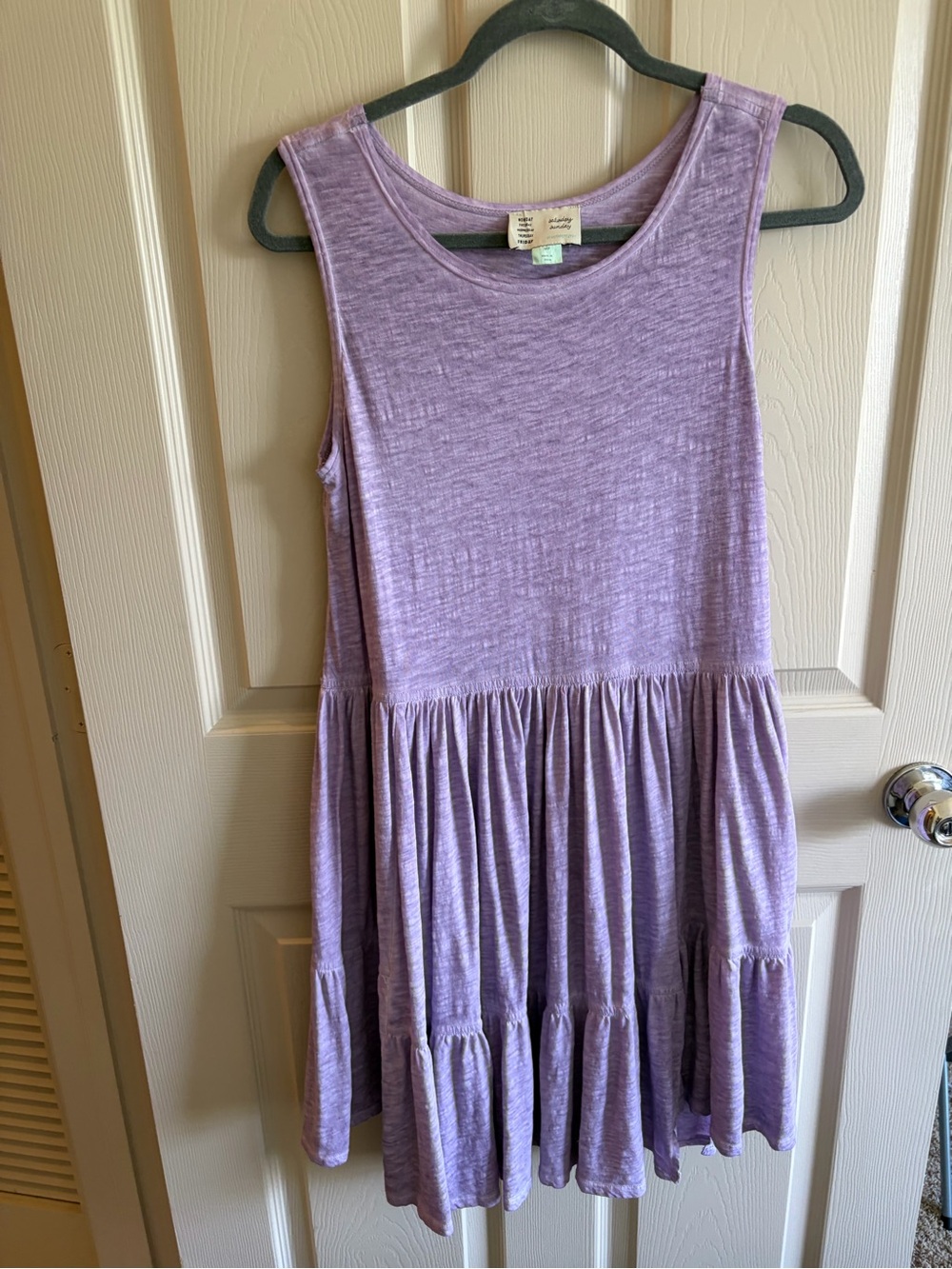 Anthropologie Lavender Sleeveless Tiered Casual Dress